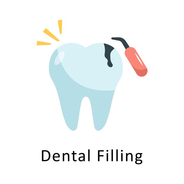 Icono plano vectorial de relleno dental Ilustración de diseño Símbolo en fondo blanco Archivo EPS 10