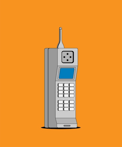 Icono plano vectorial de teléfono con teclado y pantalla