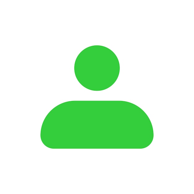 Icono plano verde del perfil de la cuenta de usuario para aplicaciones y sitios web