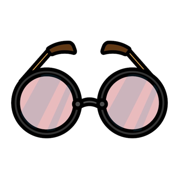 El icono plano de vidrio rosa púrpura negro es una simple moda lineal glamorosa gafas de sol