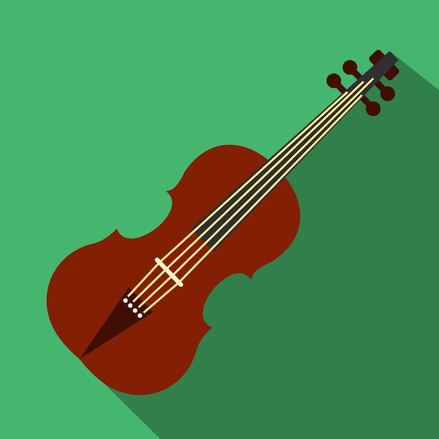 Icono De Violín De Cadena De Música. Diseño Plano De Ilustración