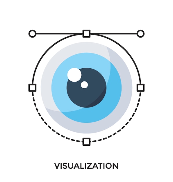 Icono plano de visualización