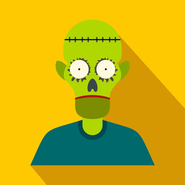 Vector icono plano zombie con sombra para dispositivos web y móviles