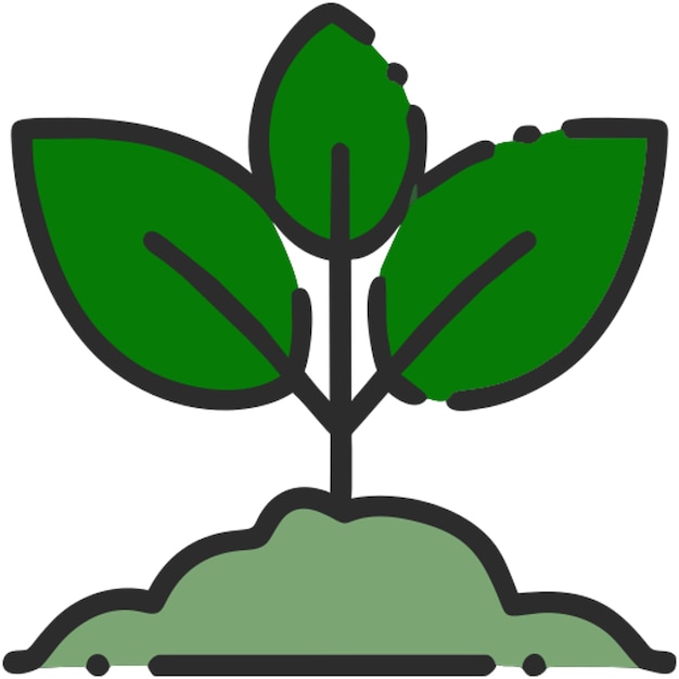 icono de planta aislado línea rota