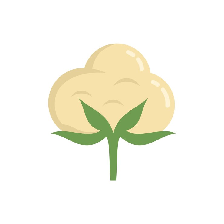 Vector icono de planta de algodón ilustración plana del icono de vector de planta de algodón aislado sobre fondo blanco