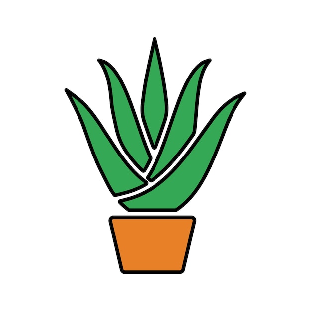 El icono de la planta de aloe vera