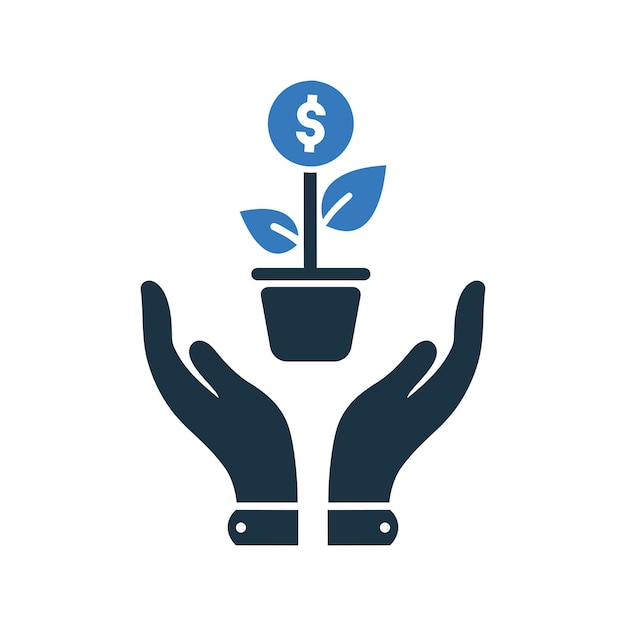 Icono de planta de árbol de dinero de crecimiento Diseño vectorial simple