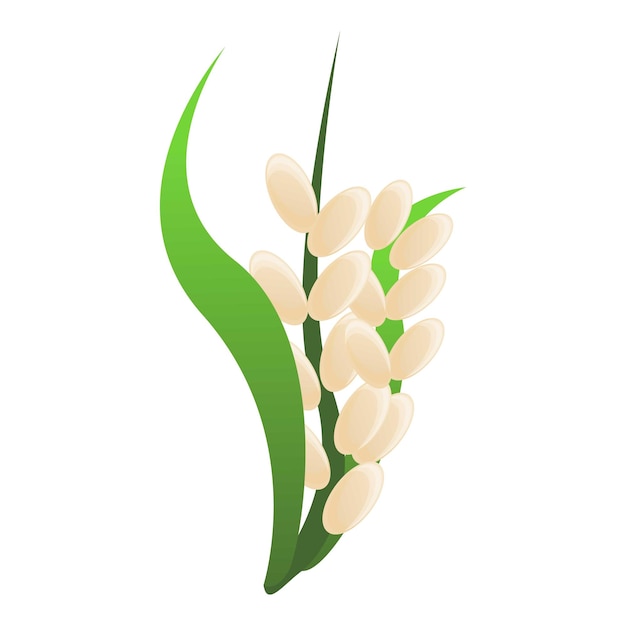 Icono de planta de arroz Icono vectorial de planta de trigo para diseño web aislado en fondo blanco