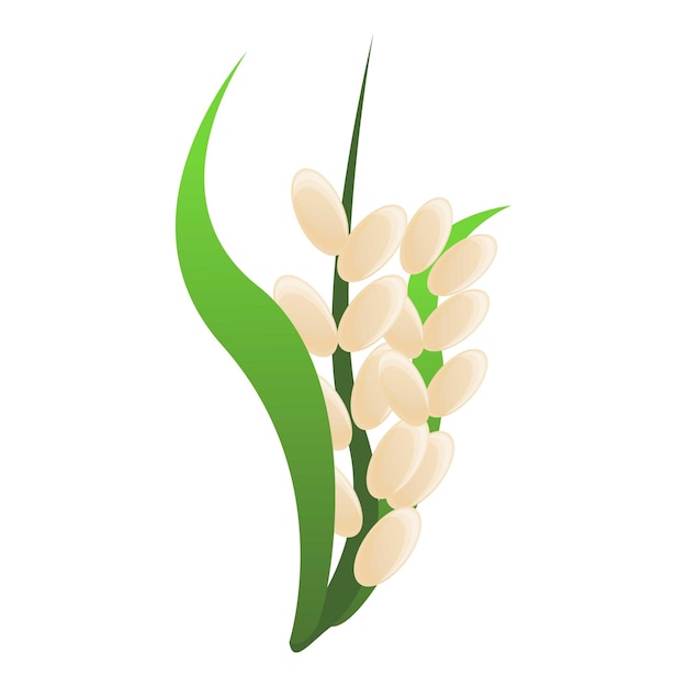 Vector icono de planta de arroz icono vectorial de planta de trigo para diseño web aislado en fondo blanco