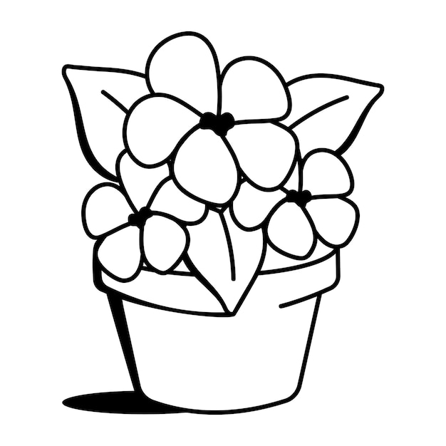 Icono de la planta de begonia en estilo doodle