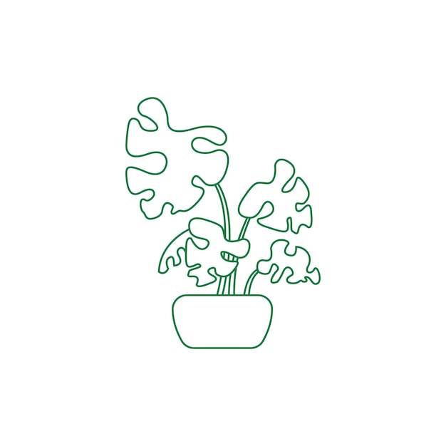 icono de planta con un contorno verde global