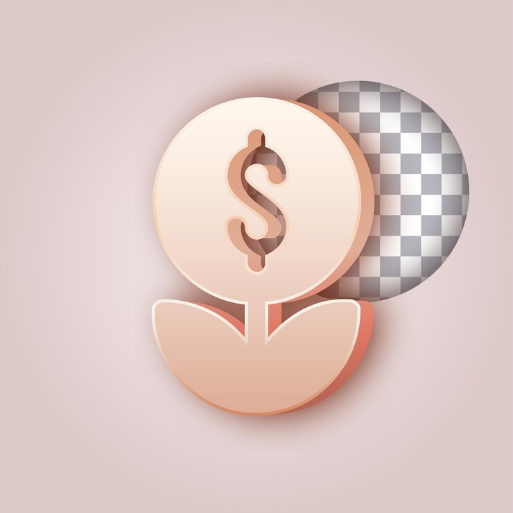Vector icono de planta de dólar con fondo personalizable con efecto de color mantequilla suave