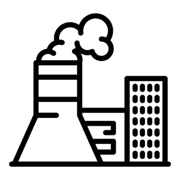 Icono de planta de energía de carbón Icono de vector de planta de energía de carbón para diseño web aislado sobre fondo blanco