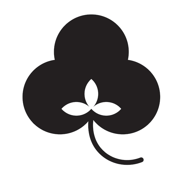 Icono de planta floral de algodón vectorial minimalista