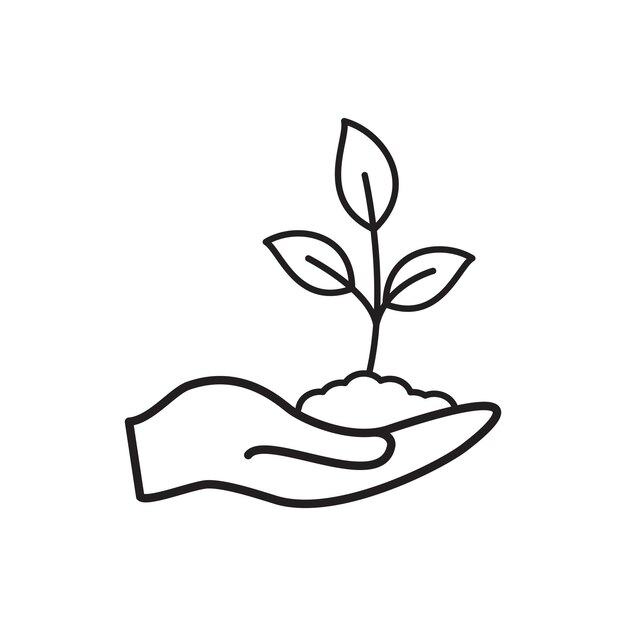 Icono de planta Icono de jardín Ilustración de estilo plano vectorial