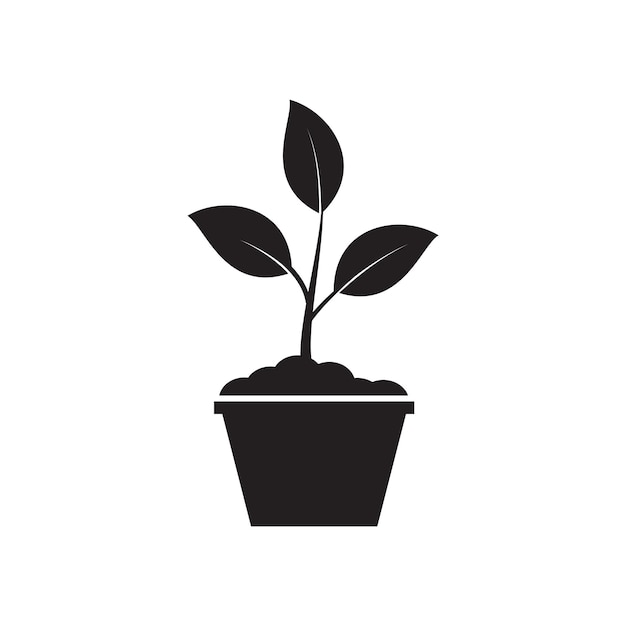 Icono de planta Icono de jardín Ilustración de estilo plano vectorial