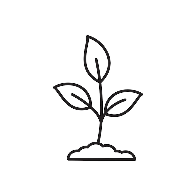 Icono de planta Icono de jardín Ilustración de estilo plano vectorial