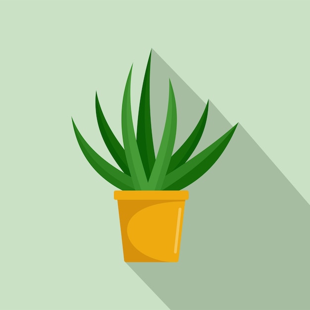 Icono de planta interior de aloe Ilustración plana del icono de vector de planta interior de aloe para diseño web