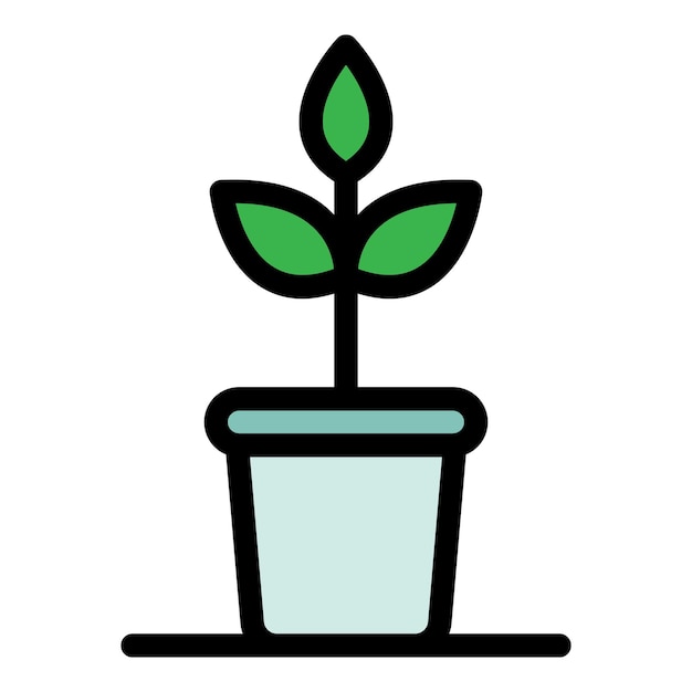 Icono de planta interior Contorno planta interior vector icono color plano aislado