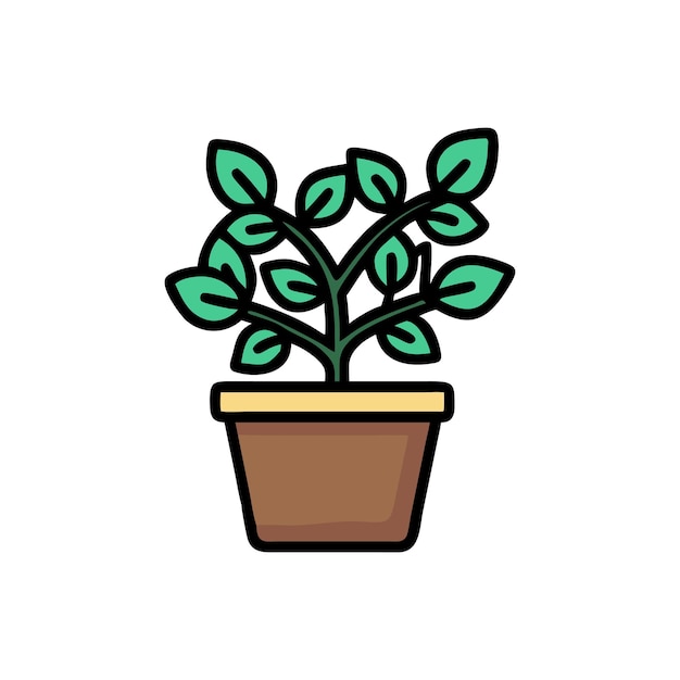 Icono de una planta de interior en una olla