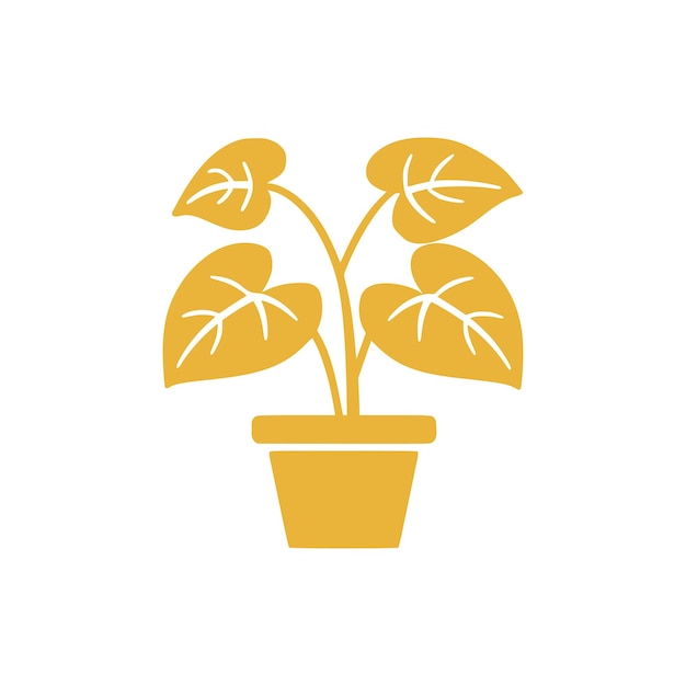 Icono de planta de interior sobre fondo blanco Ilustración vectorial en estilo plano de moda
