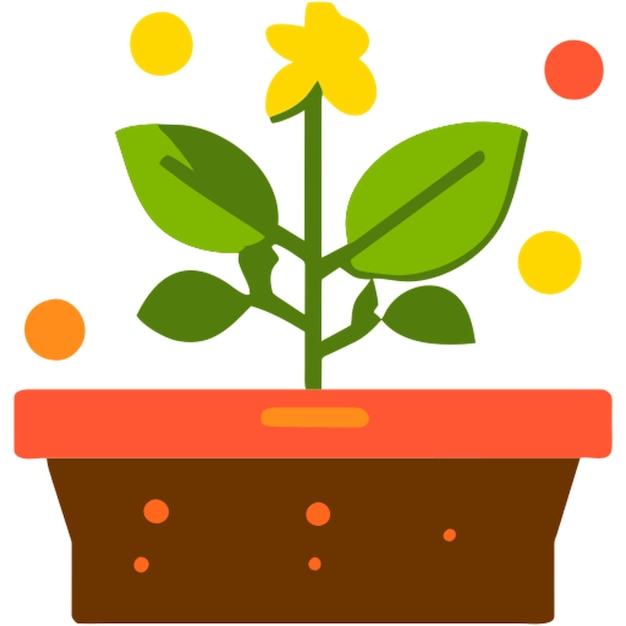 Vector icono de una planta joven denotando el crecimiento y cultivo de plantas medicinales icon