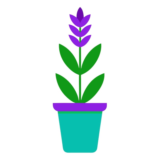 Icono de planta de lavanda en maceta minimalista Ilustración floral elegante para el bienestar y los diseños ecológicos