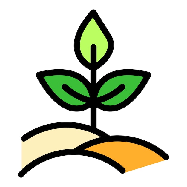 Icono de planta natural Contorno de planta natural Vector de icono de color plano aislado
