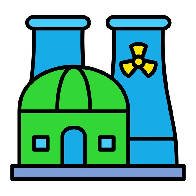 Vector icono de la planta nuclear