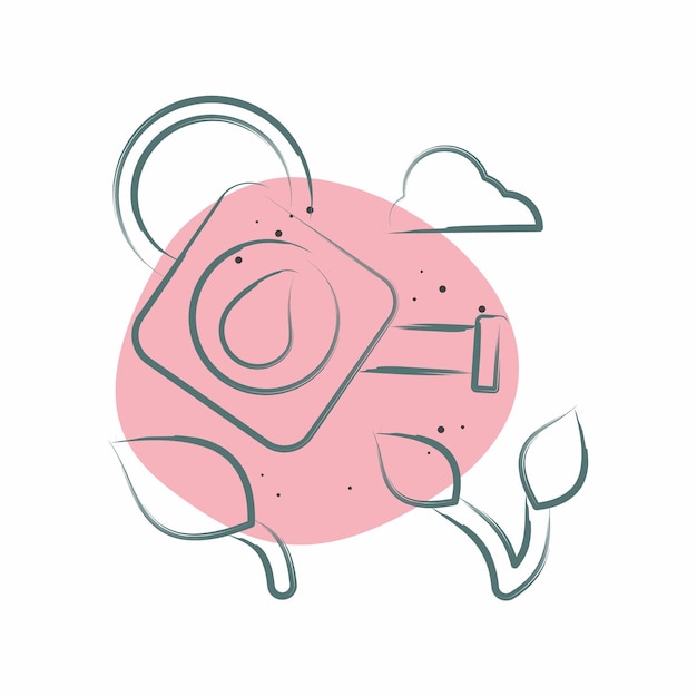 Icono Planta de riego relacionada con el símbolo de ecología Color Spot Estilo ilustración simple