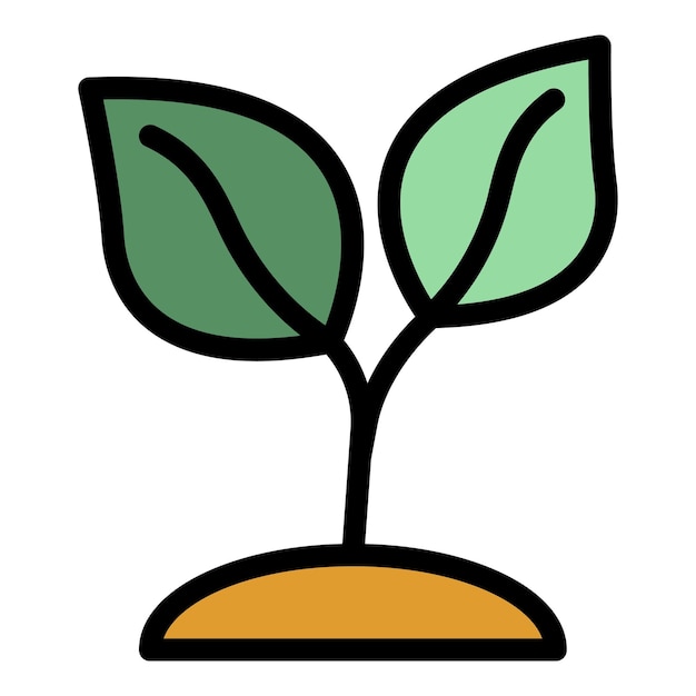 Icono de la planta de té Contorno del ícono del vector de las plantas de té Color plano aislado