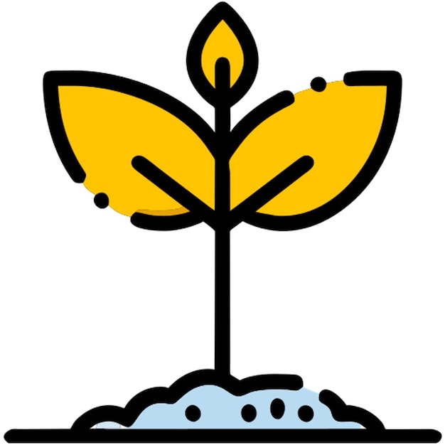 icono de planta verde línea rota