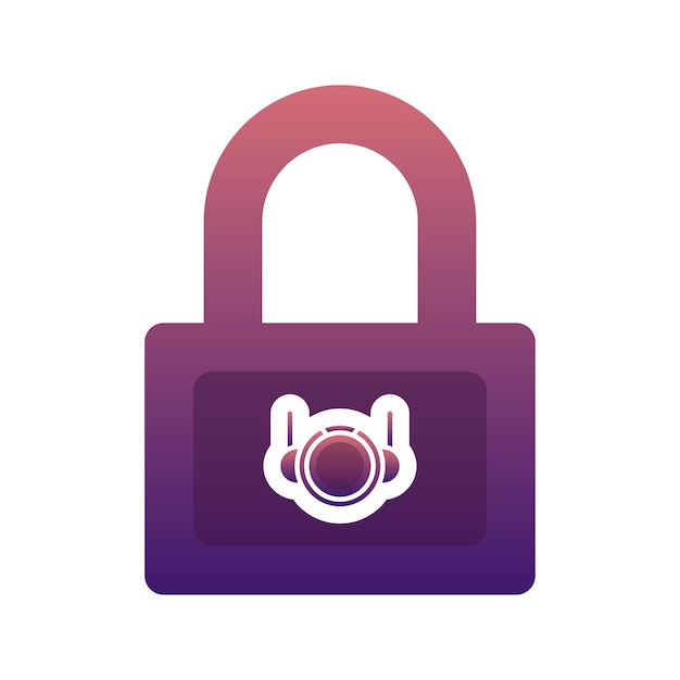 Icono de plantilla de diseño de degradado de logotipo de bloqueo de astronauta