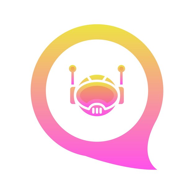 Icono de plantilla de diseño de logotipo de degradado de chat de robot