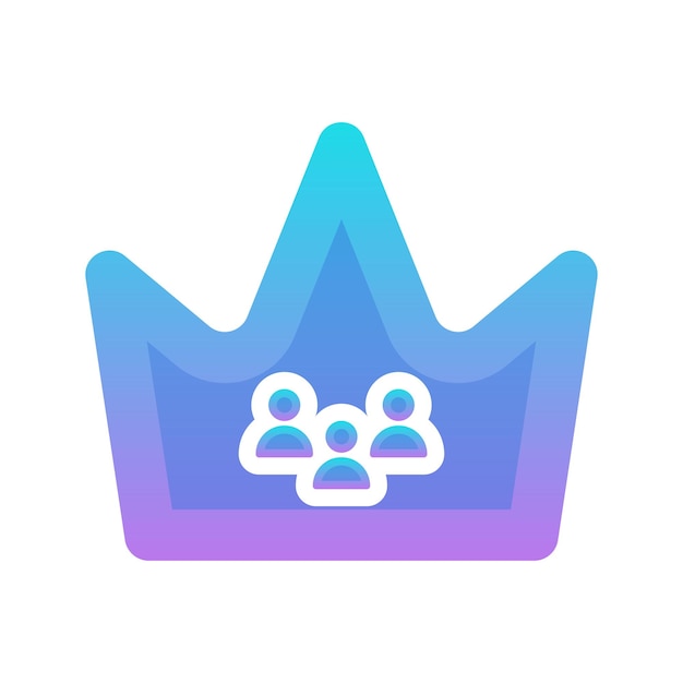 Icono de plantilla de diseño de logotipo de degradado de corona comunitaria