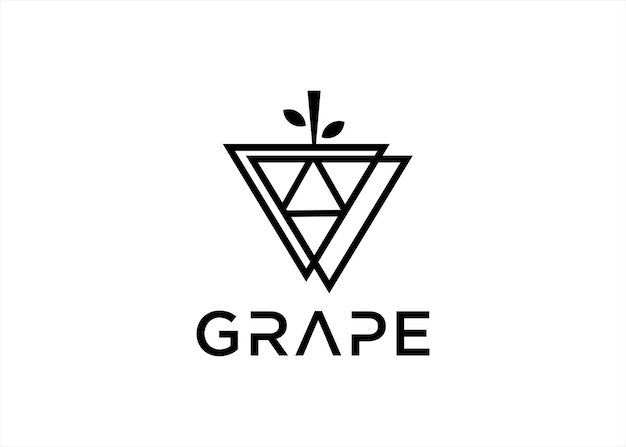 Icono de plantilla de diseño de logotipo de fruta de uva moderno abstracto concepto geométrico