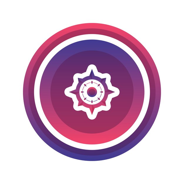 Icono de plantilla de diseño de logotipo de gradiente de moneda de brújula