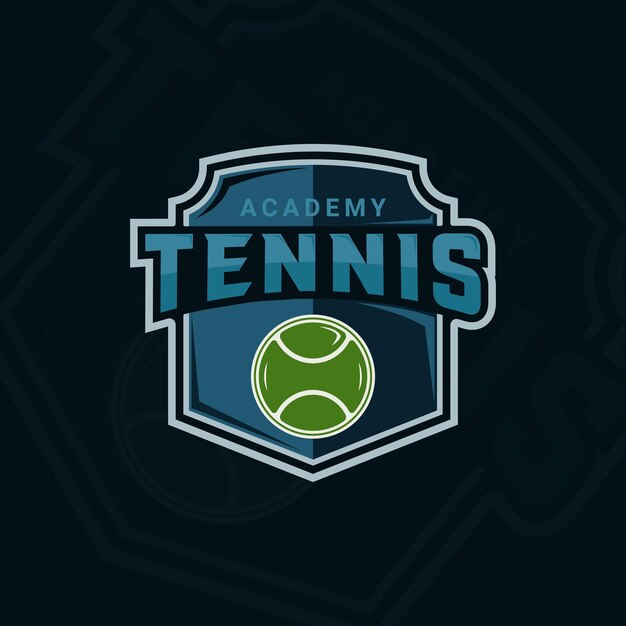 Vector icono de plantilla de ilustración de vector del emblema de la pelota de tenis