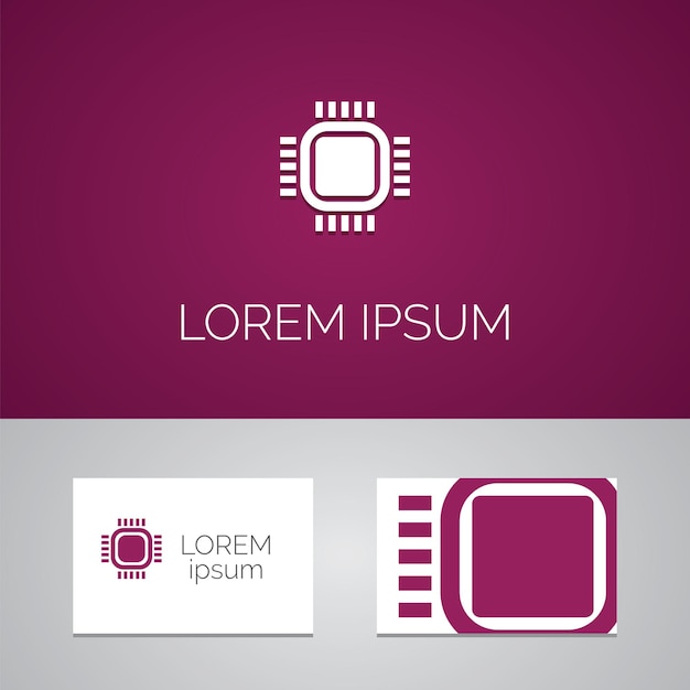 Icono de plantilla de logotipo de CPU