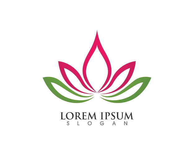 Icono de plantilla de logotipo de diseño de flores de loto