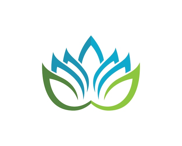 Icono de plantilla de logotipo de diseño de flores de loto
