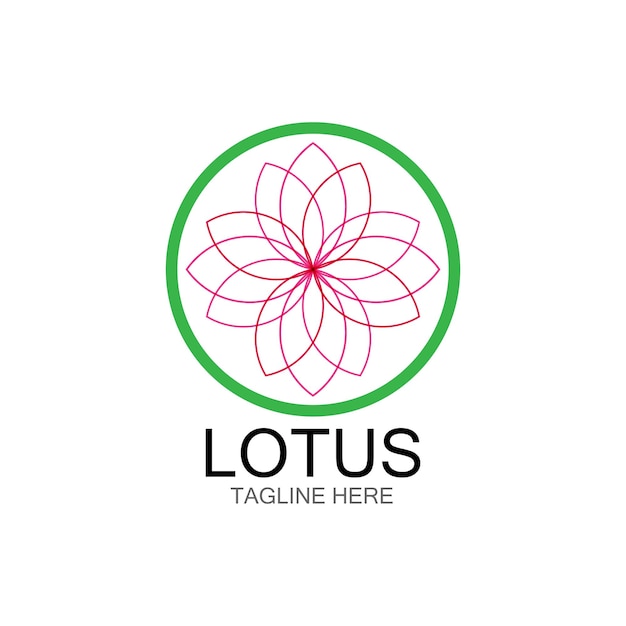 Icono de plantilla de logotipo de diseño de flores de loto