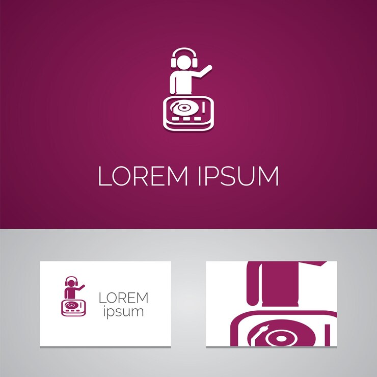Vector icono de plantilla de logotipo de dj
