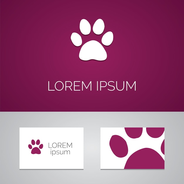 Icono de plantilla de logotipo de huella de gato
