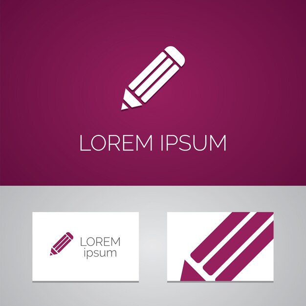 Icono de plantilla de logotipo de lápiz