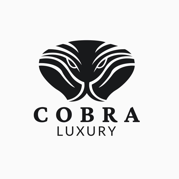 Icono de plantilla de logotipo de serpiente King Cobra minimalista