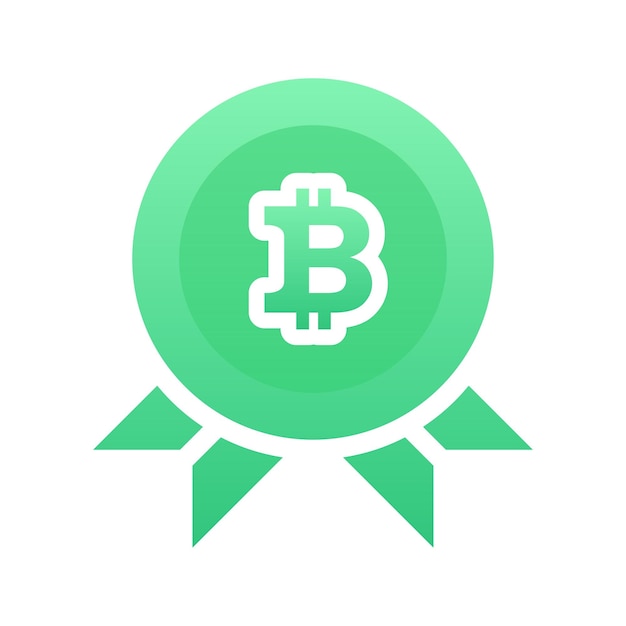 Icono de plantilla moderna de diseño de logotipo degradado de bitcoin de medalla