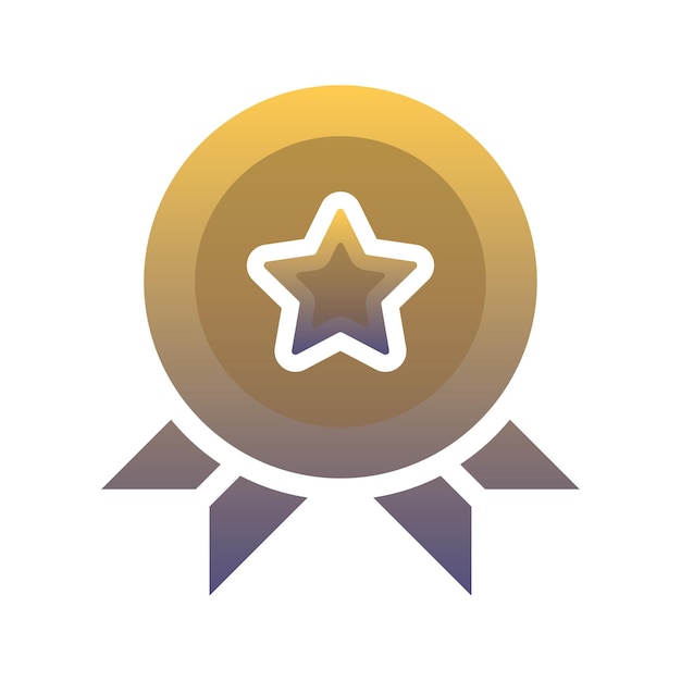 Icono de plantilla moderna de diseño de logotipo degradado de estrella de medalla