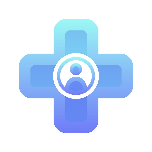 Icono de plantilla moderna de diseño de logotipo degradado de perfil médico
