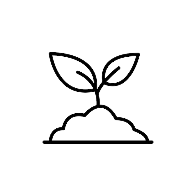 Icono de plántula aislado sobre fondo blanco
